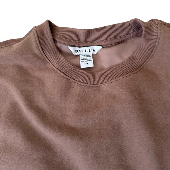 Athleta Women Snap Side Crewneck Velvet Long Sleeve Basic Old Money Vacation M - Picture 7 of 8